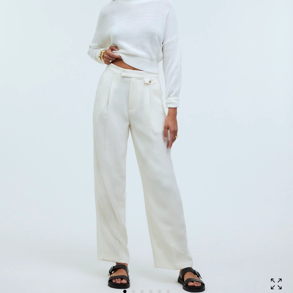 Madewell High Rise Rosedale Straight Pant in Antique Cream